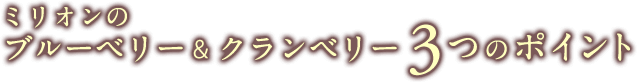 ブルーベリー&クランベリー3つのポイント